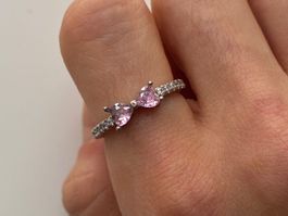 Silber 925 Ring mit Schleife und Zirkonia