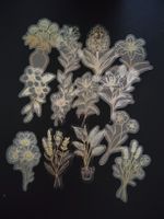 Lot d autocollants motif fleurs dorées transparents