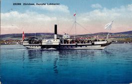 Lukmanier Dampfschiff 1922 auf dem Zürichsee