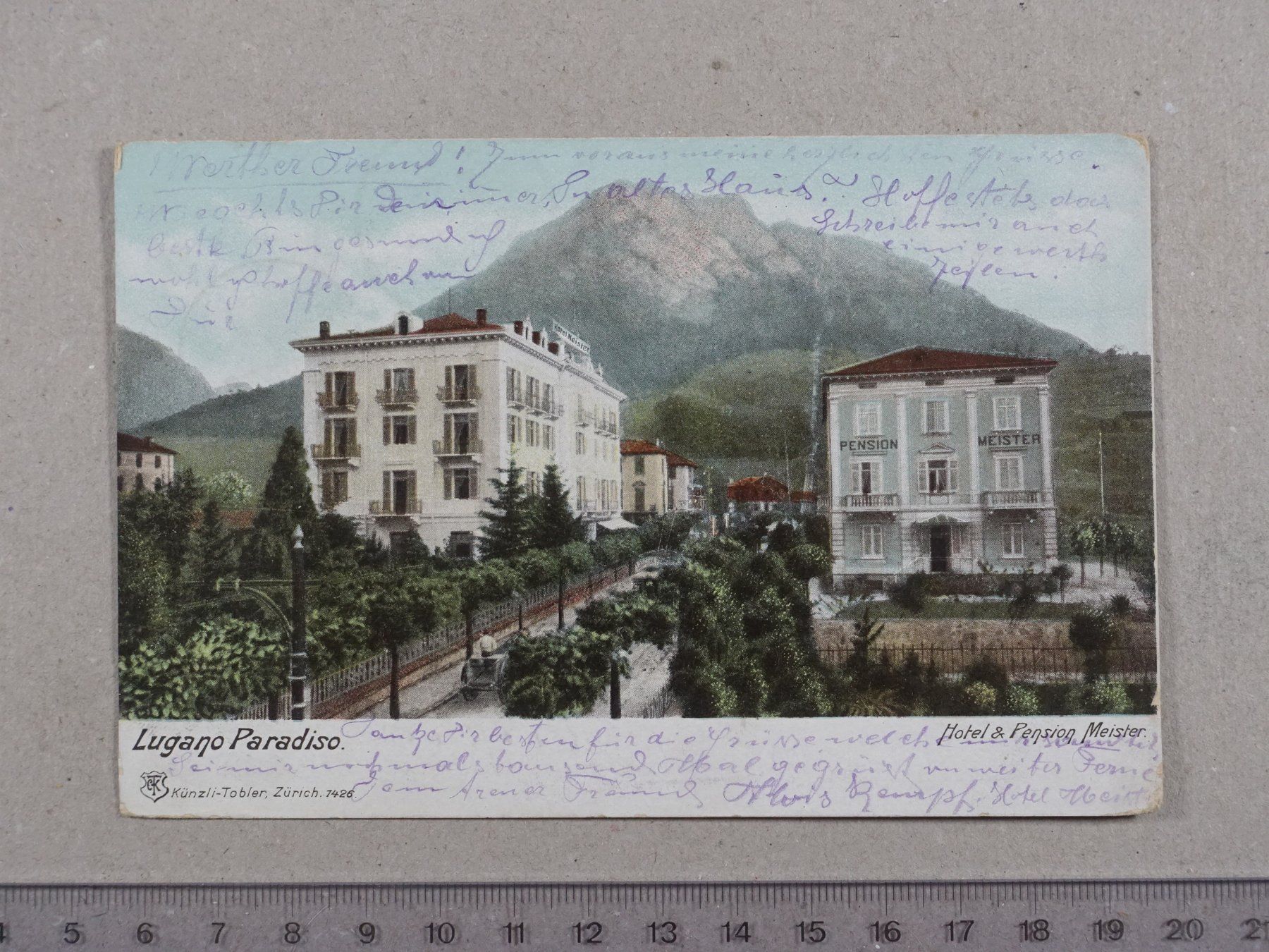 Cartoline postali: Lugano Paradiso, 1906 – Usato da Lenzburg venduto da fh1