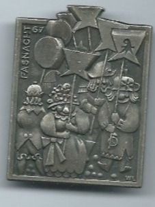 Basler Plaketten & Abzeichen: Fasnachtsplakette Basel, "Blaggedde" 1967 (Silber) – Gebraucht aus Zürich von t24_de
