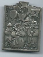 Fasnachtsplakette Basel, "Blaggedde" 1967 (Silber)