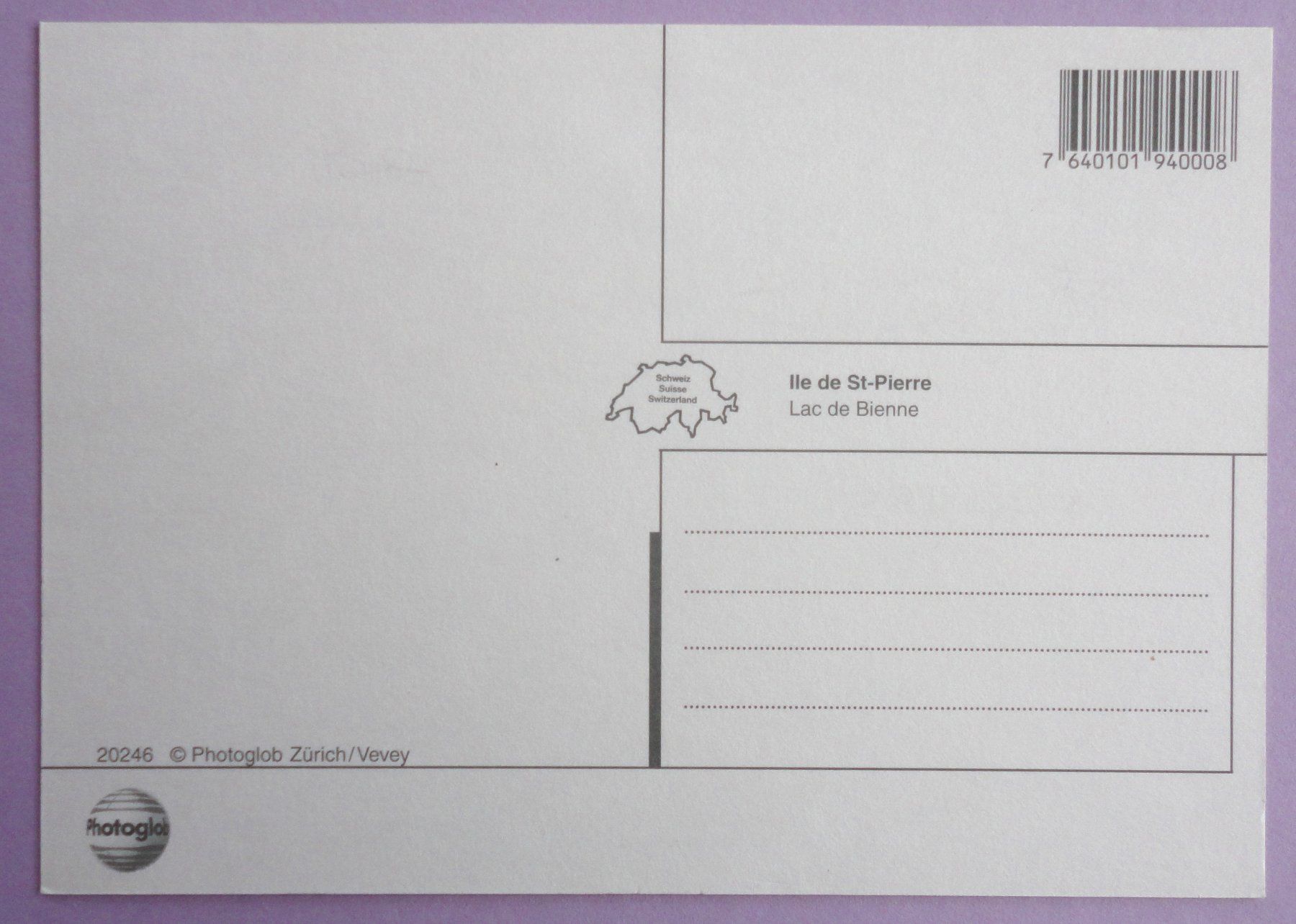 Cartoline postali: Ile de St-Pierre, Lac de Bienne – Usato da Fétigny venduto da Billy2miny 1