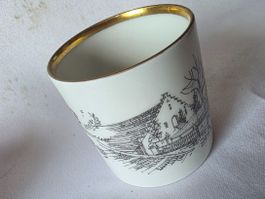 Porzellan Langentahl Expresso Tasse mit goldrand unterteller
