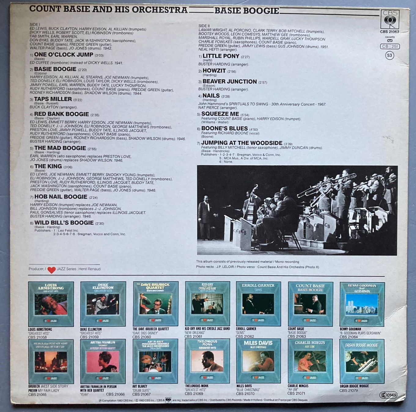 Dischi in vinile: COUNT BASIE - BASIE BOOGIE – Usato da Poliez-Pittet venduto da Newtown-Records 1