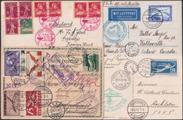 1924-1940, erstklassige FLUG-BRIEFE-SAMMLUNG 42 Stk+ZEPPELIN