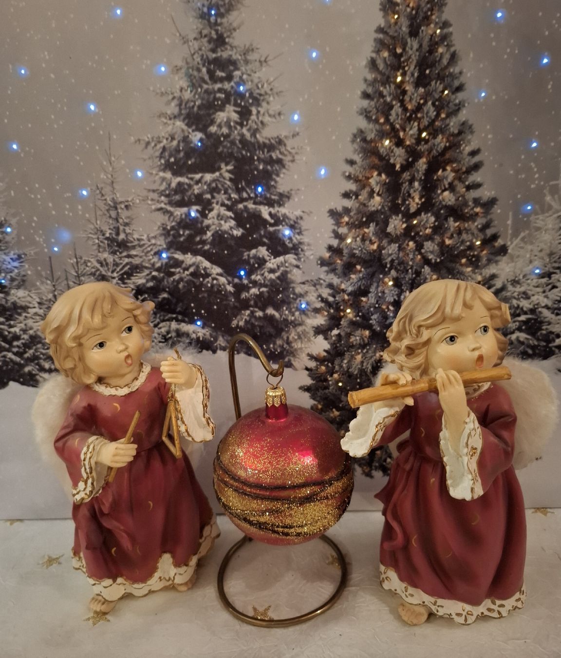 Tutte le decorazioni: MUSIZIERENDE ENGELI MIT WEIHNACHTSKUGEL AM MESSINGSTÄNDERLI – Nuovo (secondo la descrizione) da Gretzenbach venduto da schibaya 4