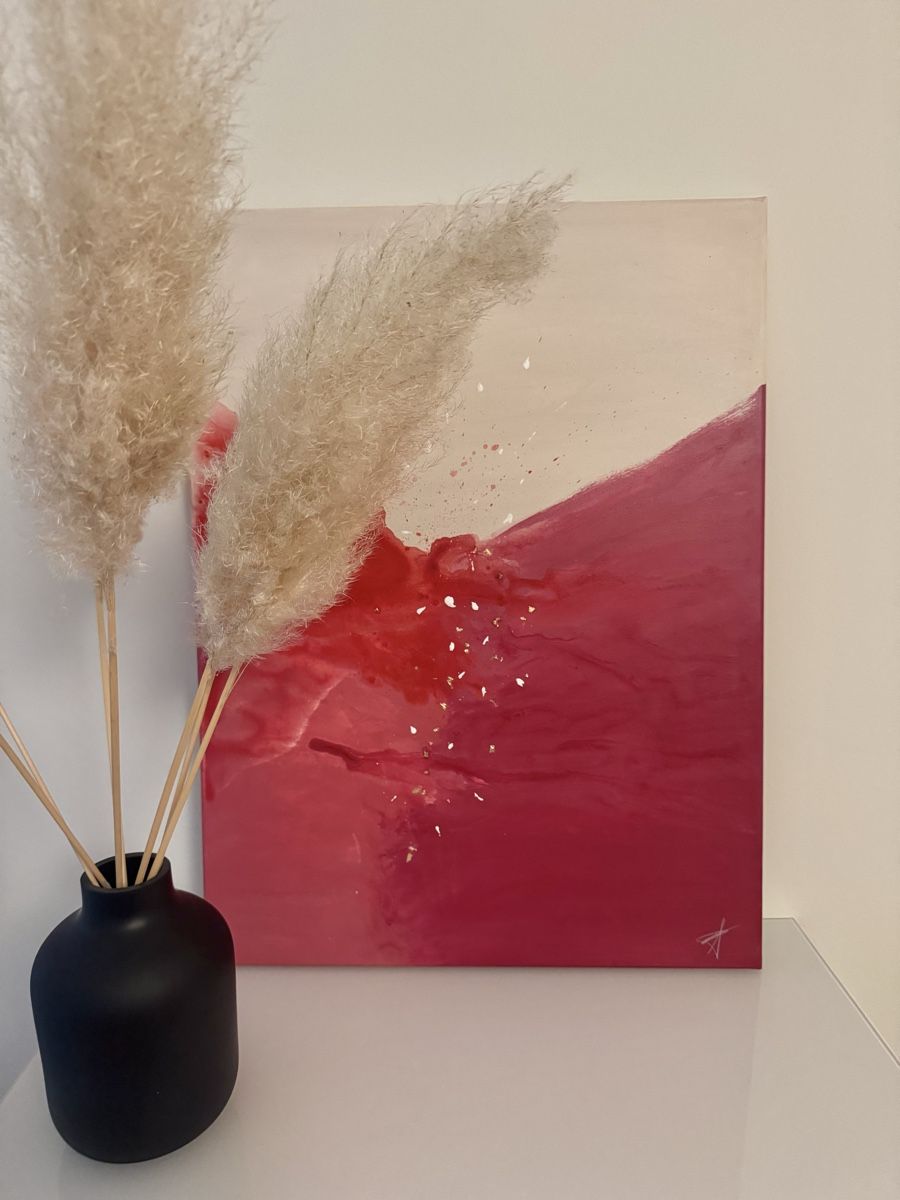 Gemälde: Acryl Gemälde Kunst Rot/Beige, abstrakt, 80x60cm – Neu (gemäss Beschreibung) aus Zürich von Flao_78376 4