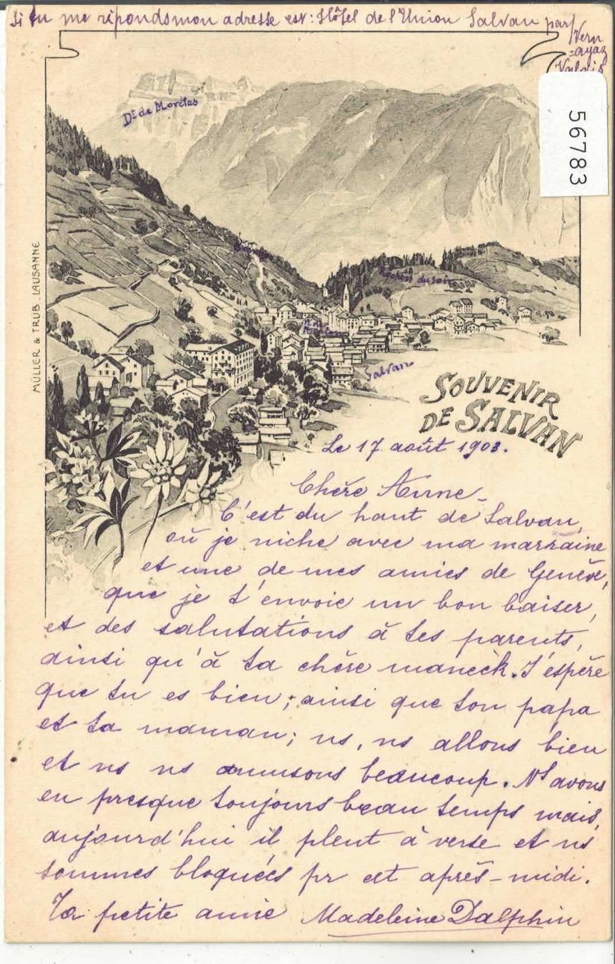 Ansichtskarten: Souvenir de Salvan – Gebraucht aus Ettingen von Kartenplanet