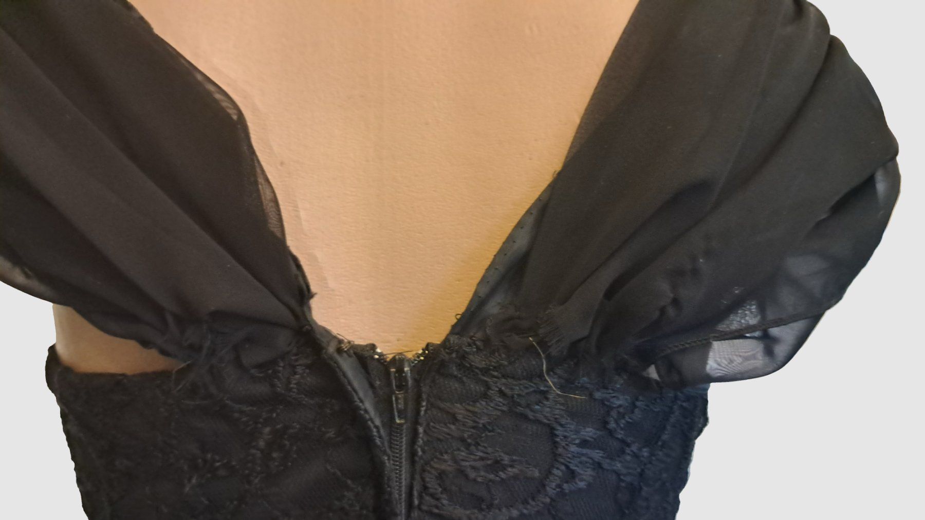 Vestiti: Vintage Cocktailkleid Spitze Chiffon Gr. 34 – Usato da Uerikon venduto da Jeanne04 4