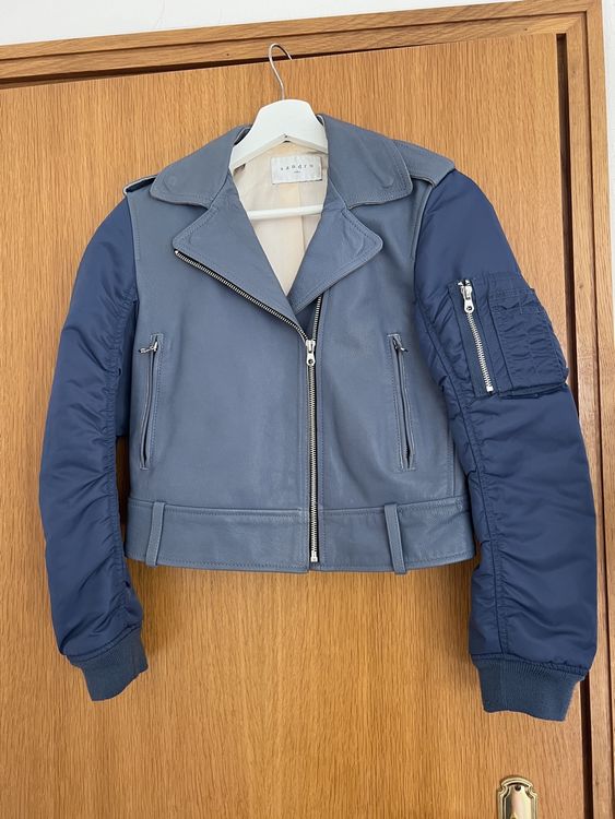 Veste En Cuir Véritable Sandro - Taille 2/38, Marron, Style Blazer - Occasion Très Bon état