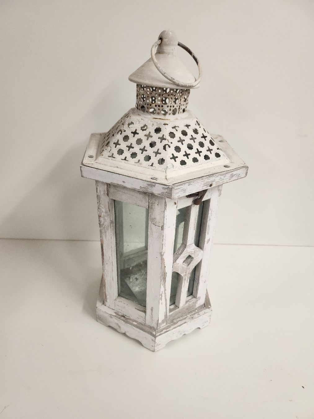 Lanterne: Shabby Chic Windlicht Laterne weiss – Usato da Tuggen venduto da Zweitechanceboutique 3