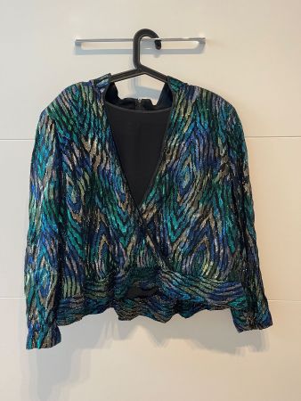 Damen Bluse blau grün Grösse 48 guter Zustand