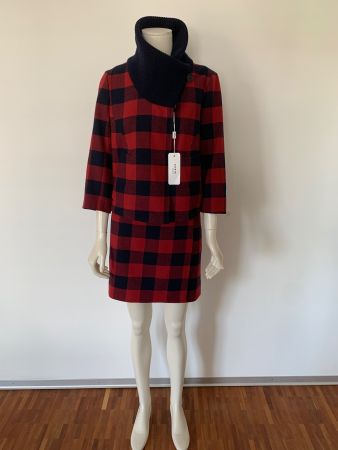 AKRIS: OVP/Rot karierte Jacke mit Kaufetikette, NP 1690, 36