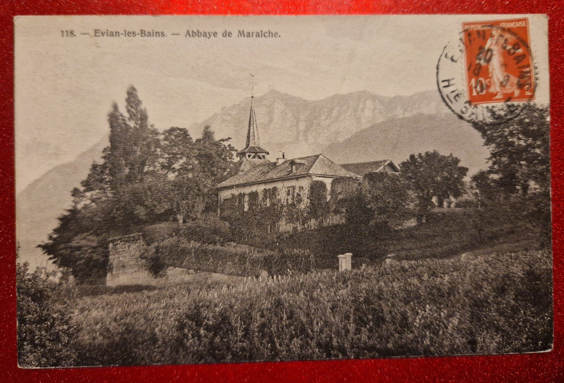 Ansichtskarten: Evian-les-Bains,Abtei de Maraîche rar – Gebraucht aus Melchnau von Arthurius