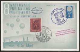 Ballon 1961 Deutschland Stuttgart Lagenau Ulm Luftpost