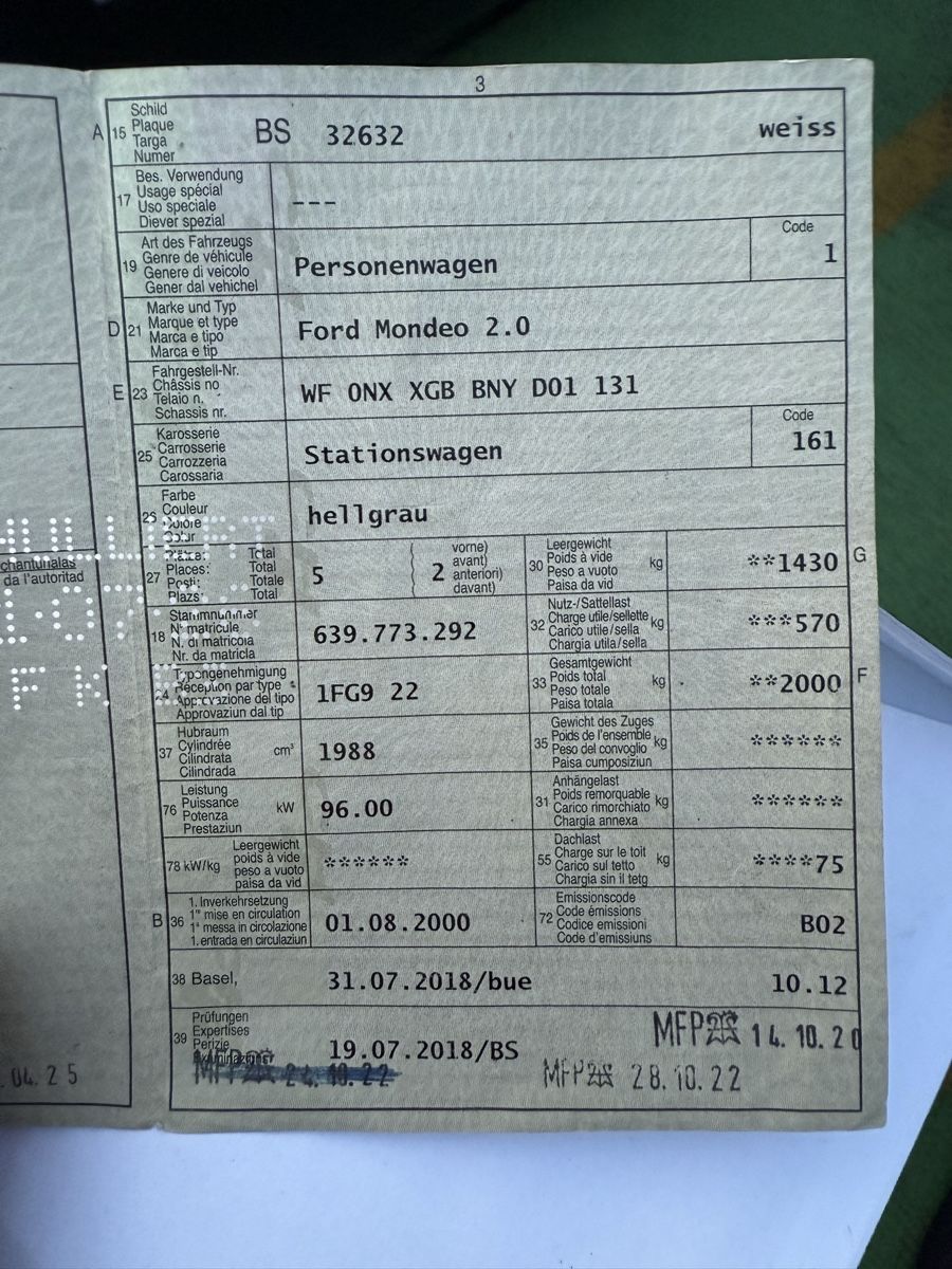 Ford Automobili: Ford Mondeo 2.0 – Usato da Basel venduto da ome_22h5 7