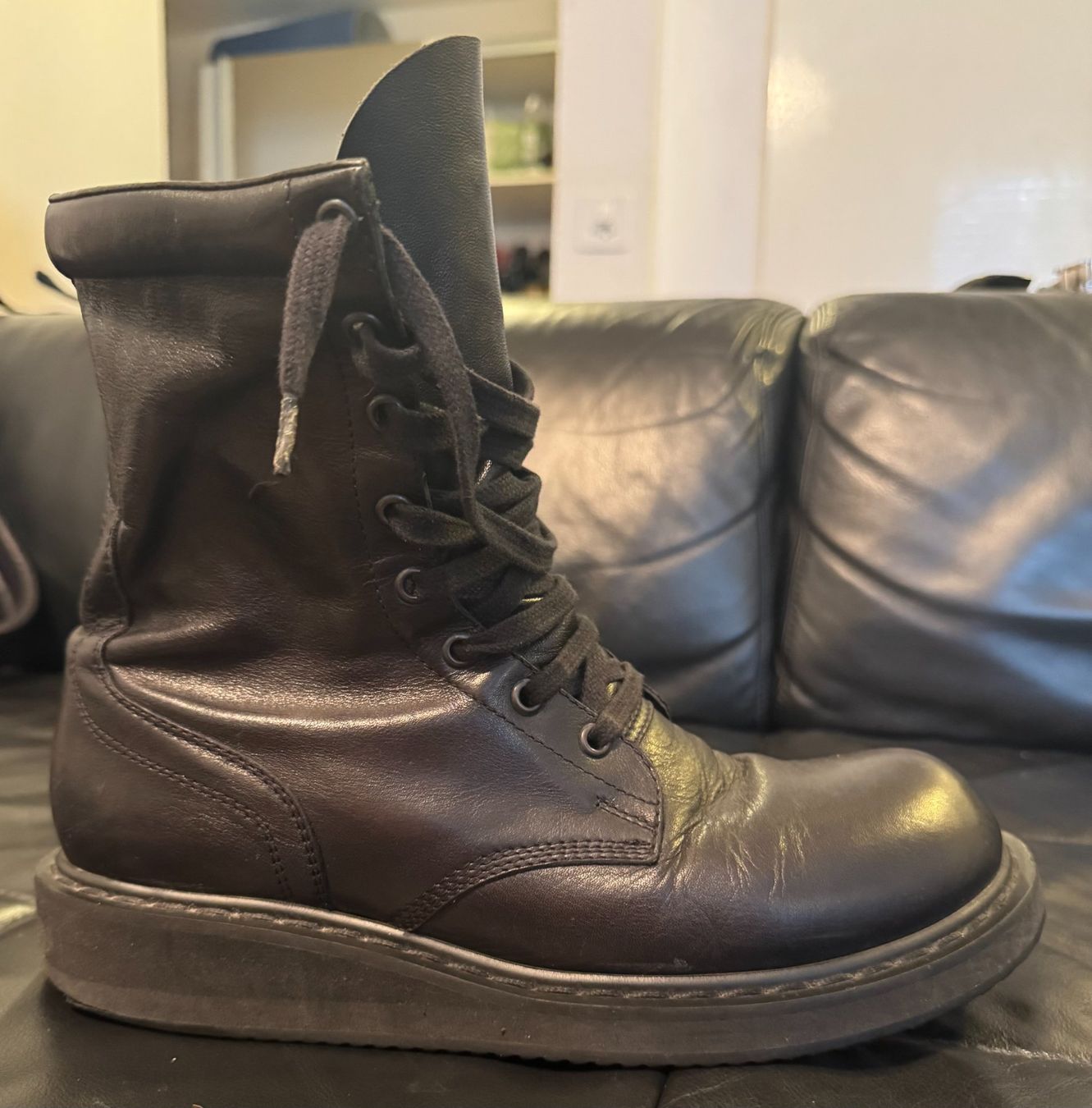 Rick Owens Scarpe da uomo: Rick Owens Anfibio Combat Boots – Usato da Canobbio venduto da kk_dee 4