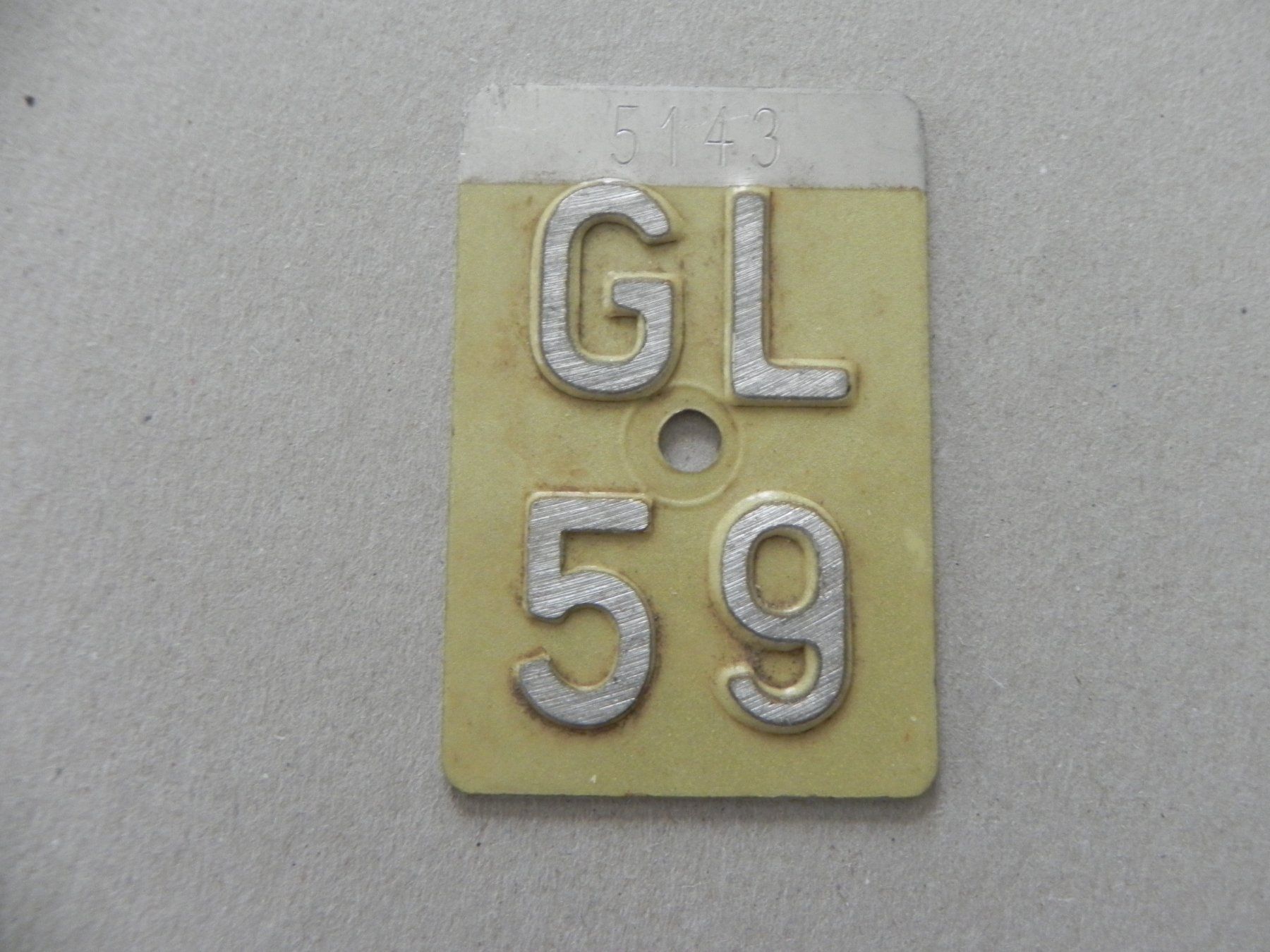 Insegne: Velonummer Rad Velo Nummer GL 59 Glarus 1959 Geschenk – Usato da Siebnen venduto da krimsie