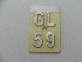 Velonummer Rad Velo Nummer GL 59 Glarus 1959 Geschenk