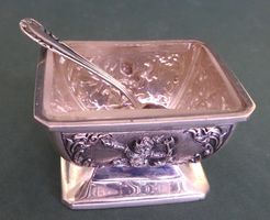 Gewürzgefäss 925 Silber Sterling mit Löffel  aus 800 Silber