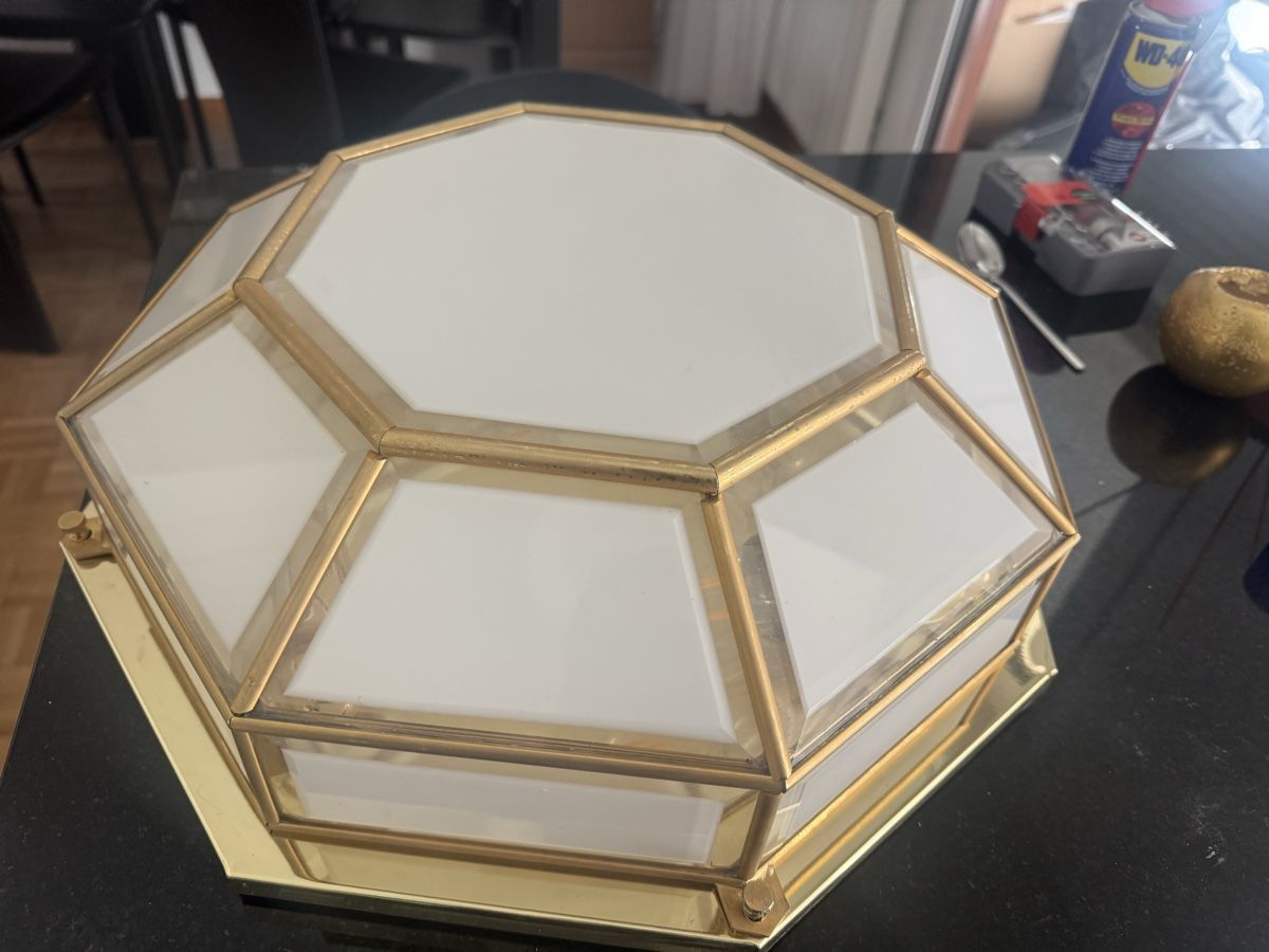 Lampadari & plafoniere: Deckenleuchte / Wandleuchte Messing, geschliffenes Glas, 4fl – Usato da Richterswil venduto da jeune82 2