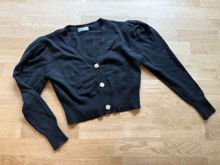 Mädchen - Oversized Crop-Top-Pullover - Shwarz - superweich