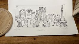 Lithographie Bruno Weber, handsigniert