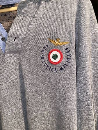 Aeronautica Militare Polo langarm ,Grau ,Original