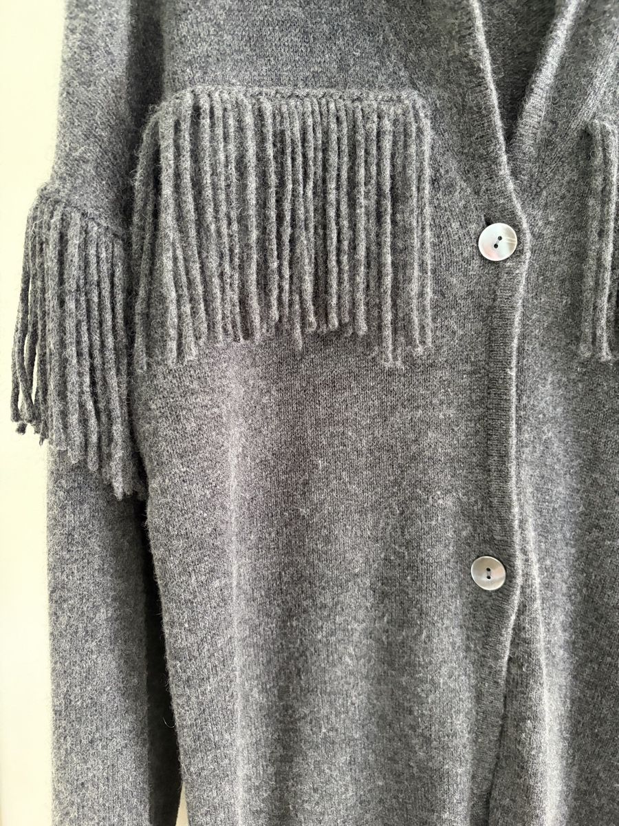 FTC Giacche: FTC Cashmere Longjacke mit Fransen dunkelgrau – Nuovo (secondo la descrizione) da Luzern venduto da Chiara.Studer.9 1