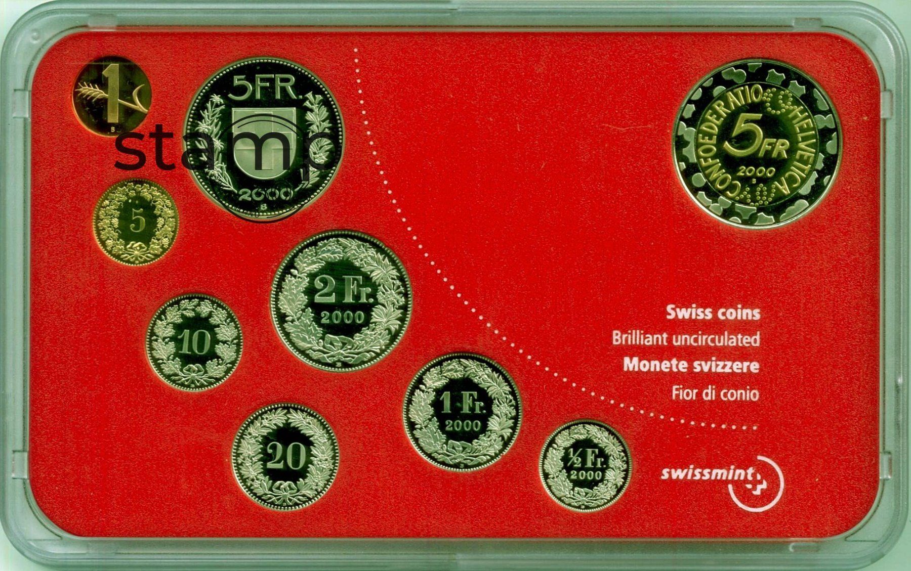 Tutti le monete: Schweizer Münzsatz 2000 stgl – Nuovo (secondo la descrizione) da Eggersriet venduto da stamp303 1