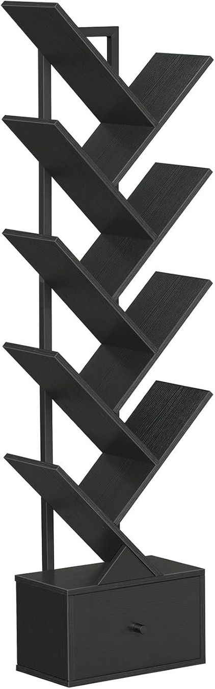 Regale: Bücherregal Baumregal 9 Ebenen mit Schublade Schwarz – Neu und originalverpackt aus Schaffhausen von AllesMussRaus90