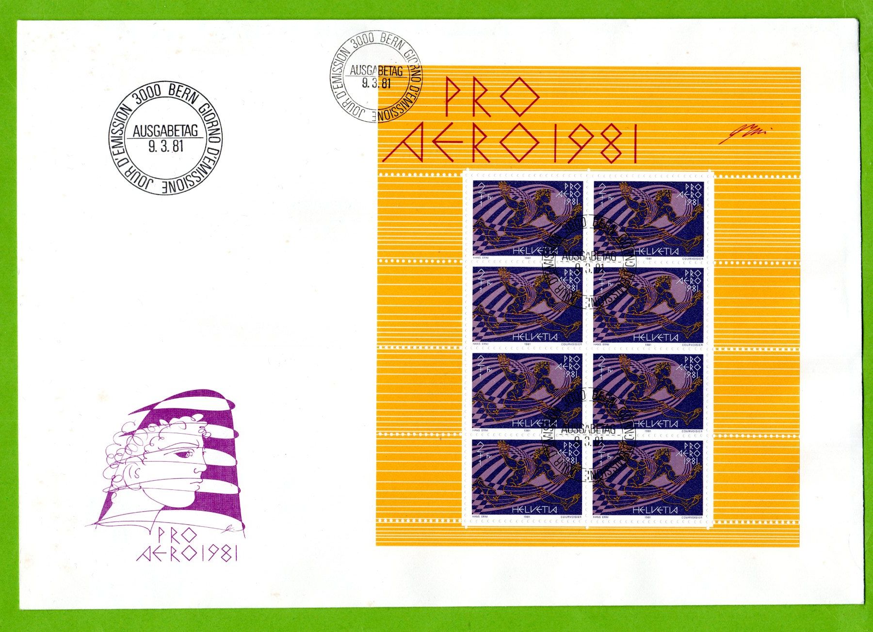 Tutti i francobolli: 1981 FDC Pro Aero Kleinbogen SBK 50.-- – Usato da Stein am Rhein venduto da Huehnerhund