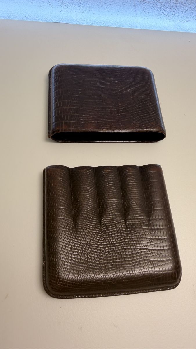 Sonstige Tabakwaren: Davidoff Zigarren Etui braun Schuppenmuster Leder  – Gebraucht aus Rotkreuz von perlengott 6