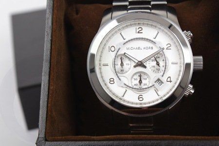 Michael Kors Orologi: MICHAEL KORS Silver Oversized Runway UHR – Nuovo (secondo la descrizione) da Zuerich venduto da Koralle8 5