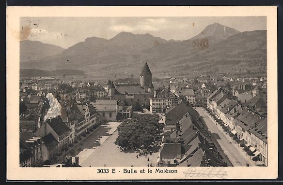 Cartoline postali: AK Bulle, Panorama et le Moléson, 1925 – Usato da Berlin venduto da bartko-reher