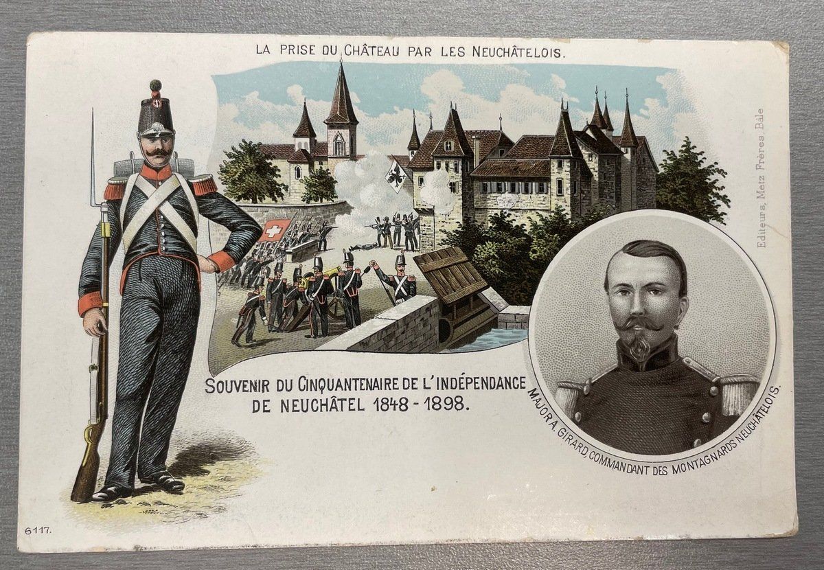 Cartoline postali: Postkarte Souvenir Indépendance de Neuchatel – Usato da Sirnach venduto da Melisangi