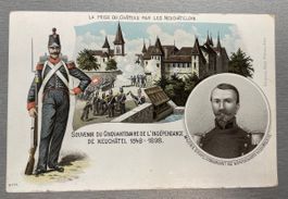 Postkarte Souvenir Indépendance de Neuchatel