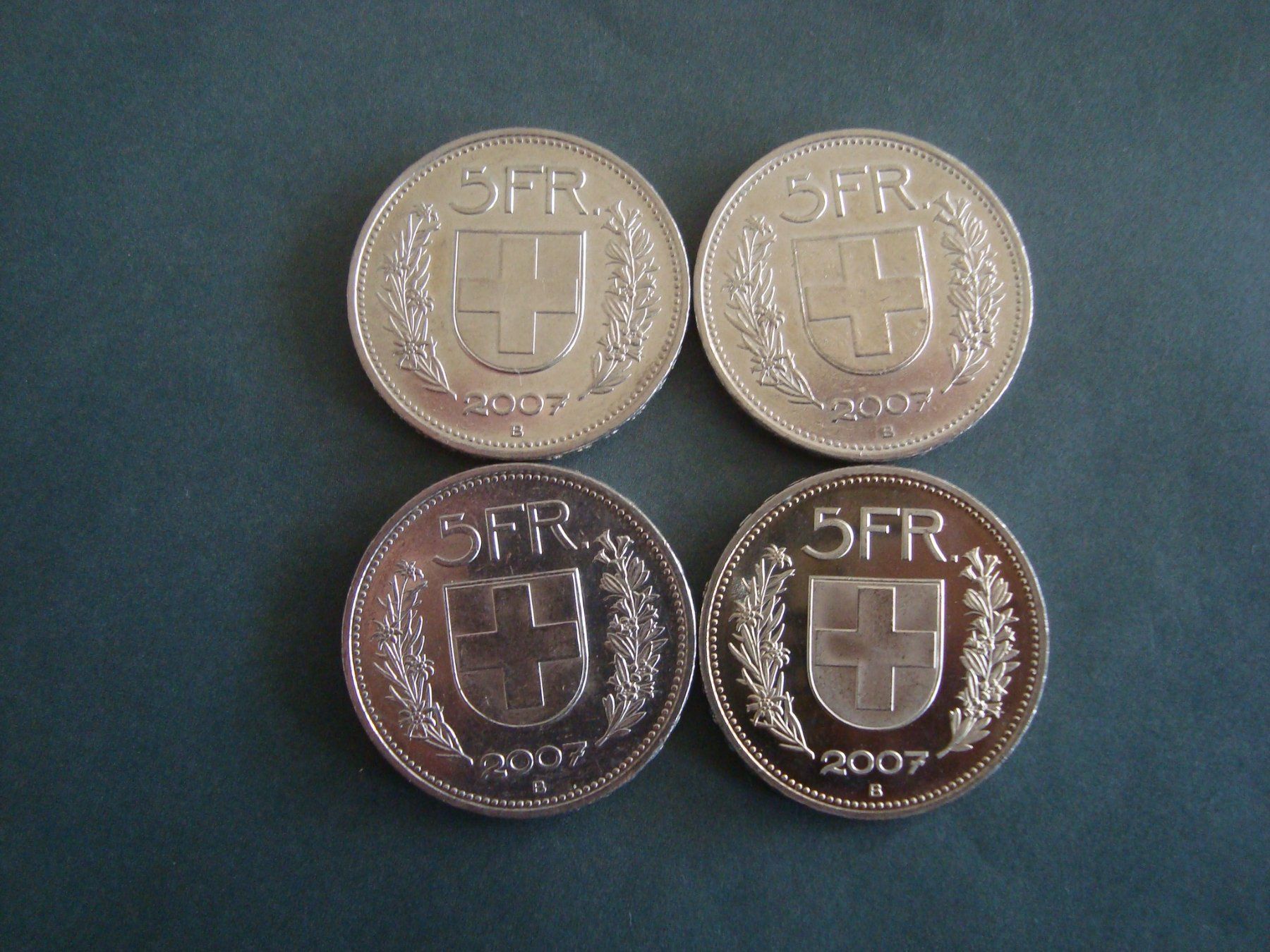 Alle Münzen: 5  Franken  2007  4 stk  lot fast neu – Gebraucht aus Gelterkinden von Cakir