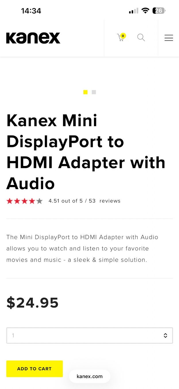 Câbles: 2 x Kanex Mini DisplayPort to HDMI Adapter with Audio – Neuf avec emballage d'origine à Basel par La.Bonne.affaire 2