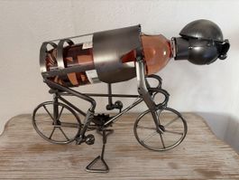 Porte-bouteille de vin en métal, cycliste original!