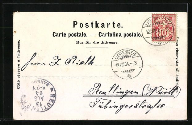 Cartoline postali: Lichtensteig, Generalansicht der Stadt m – Usato da Berlin venduto da bartko-reher 1