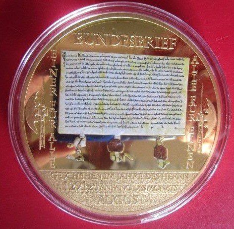 Medaillen: Gigant: Bundesbrief - Schweizer Geschichte - 70 mm PP – Neu und originalverpackt aus Luzern von Horoskop1