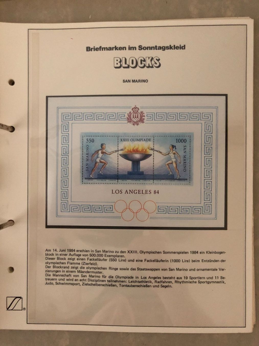 Tutti i francobolli: Kleinbogenblock San Marino 1984 – Nuovo e nell'imballaggio originale da Landquart venduto da interesse63