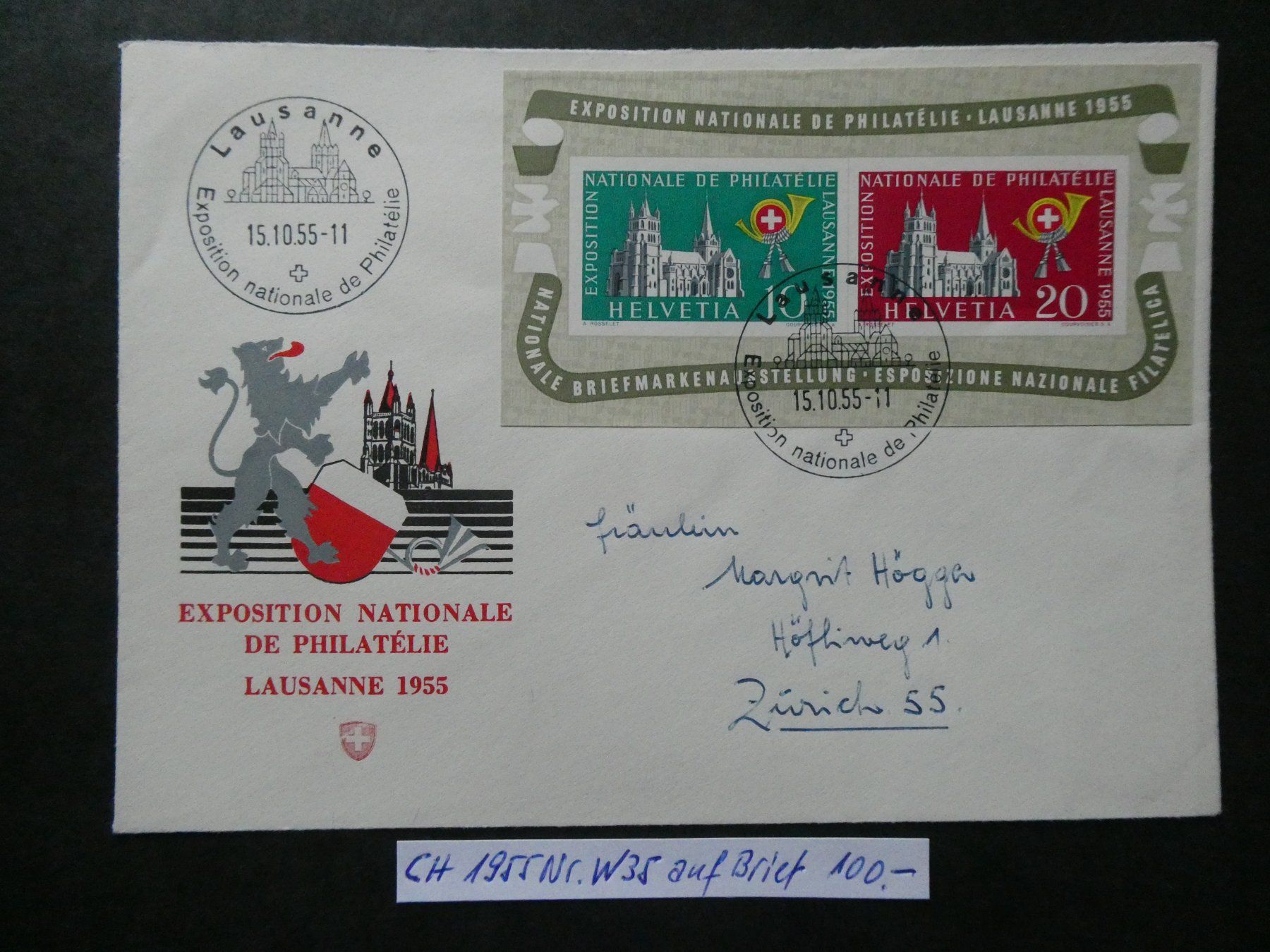 Alle Briefmarken: CH 1955 Nr. W35 auf Brief – Gebraucht aus Lausen von Herbamare01