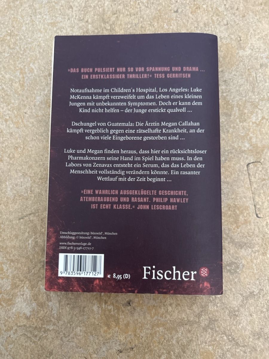 Libri: Philip Hawley Infektion Thriller – Usato da Urdorf venduto da 2msa2 1