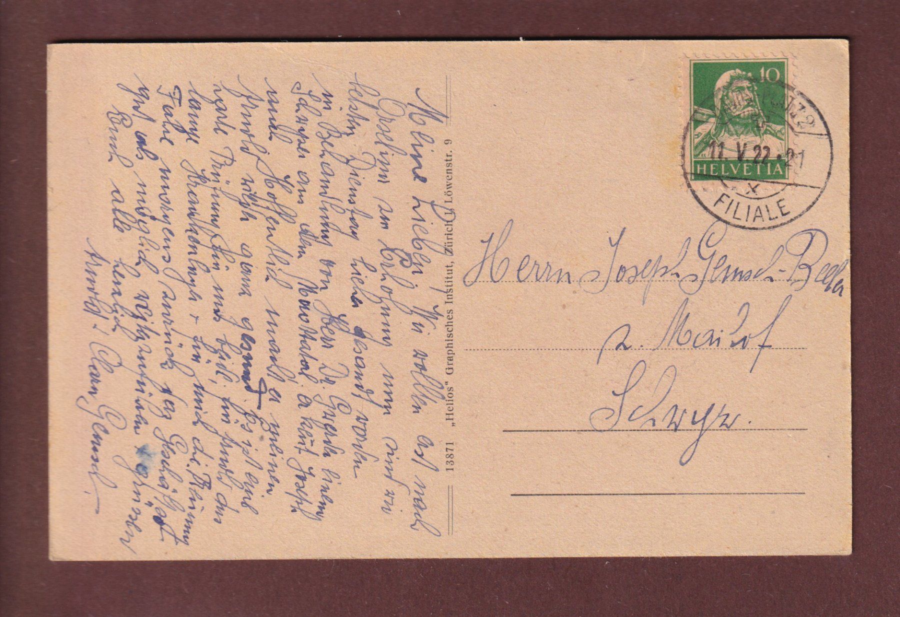 Cartoline postali: DAVOS-DORF - Neues Sanatorium - 1922 – Usato da Pully venduto da nicecards 1