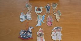 Antike Christbaumschmuck Figuren, 11 Stück, Rarität