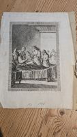 Gravure ancienne – scène au chevet d’un malade