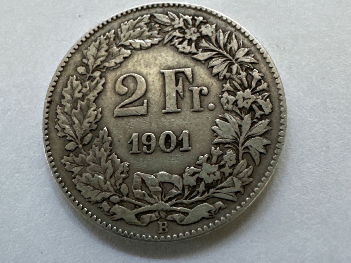Alle Münzen: 2Fr, Silber 1901 – Gebraucht aus Erlach von gubbe1 5